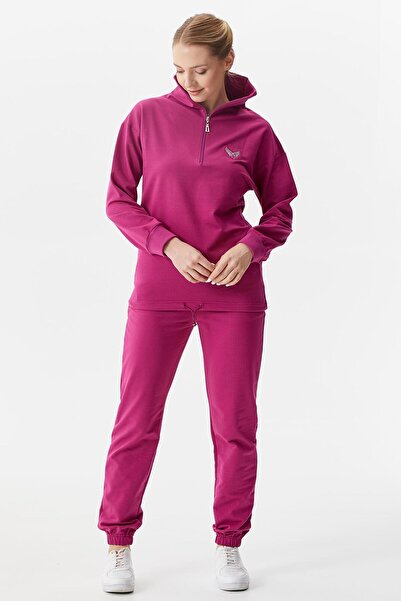 Sementa Σετ αθλητική φόρμα με γιακά με μισό φερμουάρ - Φούξια