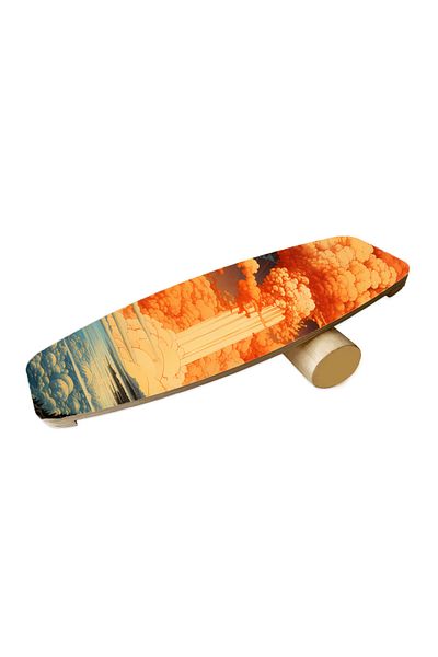 wudie Wooden Printed Balance Board Rocket Balance Board Rocket Gym Board