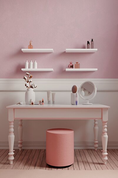 yankı-byeg رف حائط مزخرف من خشب MDF باللون الأبيض غير اللامع مقاس 30 سم مكون من 4 قطع، وحامل زهور مزود باتصال مخفي