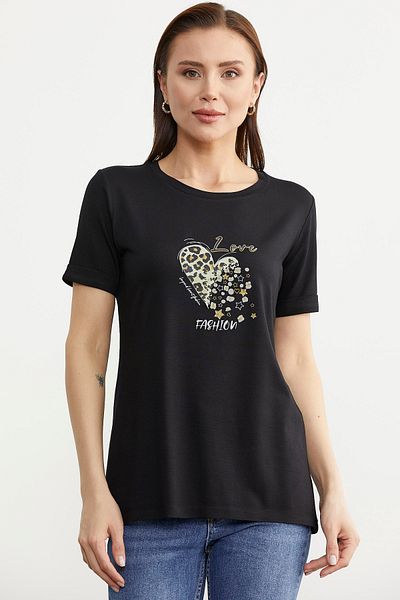 Sementa Tricou negru care curge - Imprimat cu folie