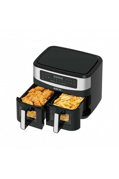 rebune 9L Dual Bowl Air Fryer, 1450W