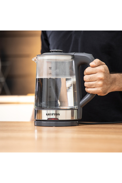 KRYPTON 1500W Electric Glass Kettle - Boil Dry Protection