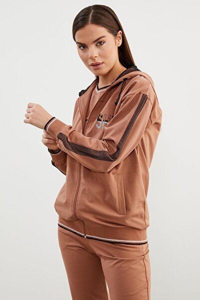 Sementa Σετ αθλητικής φόρμας με κουκούλα τριών τεμαχίων με γαλακτοκόκκινο χρώμα