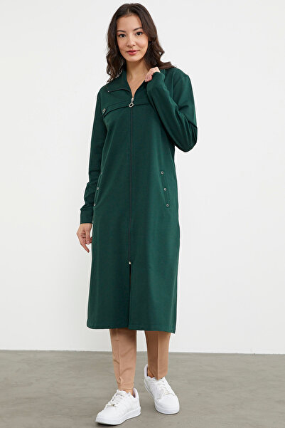 Sementa Καπάκι δύο κλωστών με φερμουάρ και ριμπ - πράσινο