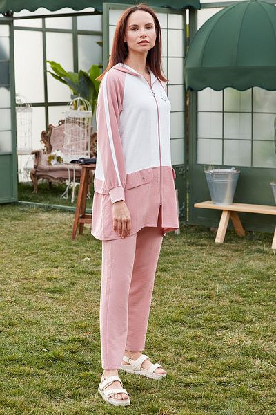 Sementa Zippered Tunic Crepe Set - Pink