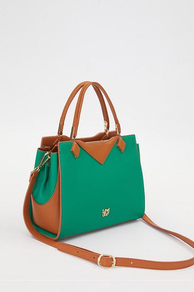 Levidor Grass Green - Camel Double Hidden Eye Handbag