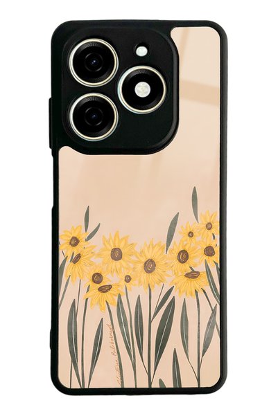 Spoyi Tecno Spark 20C Watercolor Sunflower Design Glossy Phone Case