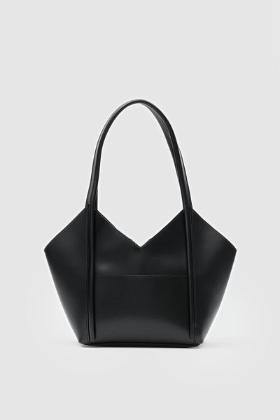 Shule Bags Geza Geanta de umar asimetrica neagra