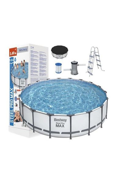 BESTWAY Steel Frame Pool Set(Filter Ladder Ground Cloth Cover) 549X122Cm -26-56462