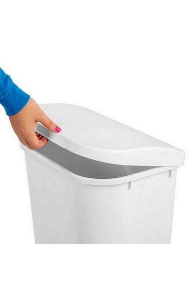 Sterilite D-Shape Design Durable Lift Top Wastebasket 11.3 Gal