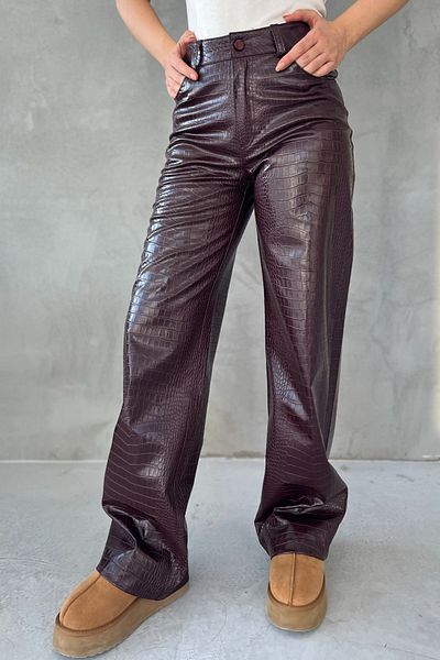 Seda Yalçın Atelier Burgundy Snake Pattern Trousers