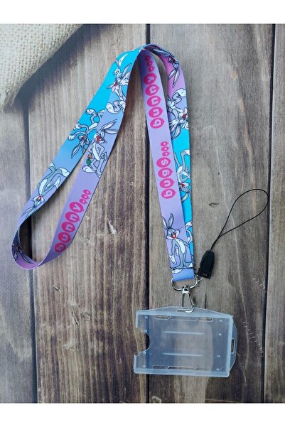 doktorbonem Bugs Bunny Blue Pink Card Curea pentru card de identitate Curea p...