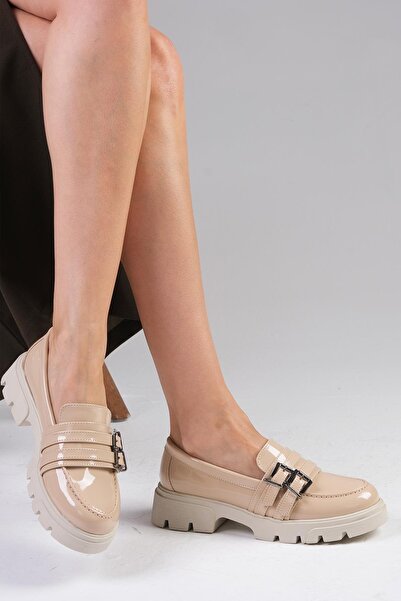 Mio Gusto Dámské mokasínové boty Gaby Skin Color s tlustou podrážkou