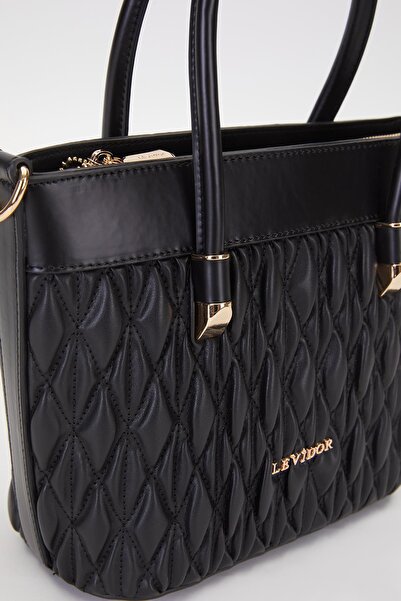 Levidor Black Baklava Pattern Handbag