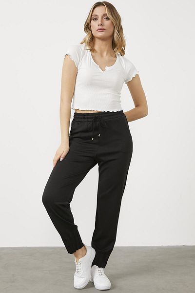 Sementa Pantaloni de sport skinny plisați - negri