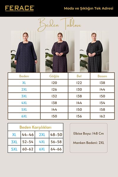 Ferace Γυναικείο φόρεμα Hijab τετράγωνο γιακά μεγάλου μεγέθους