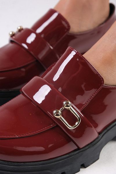 Mio Gusto Claret Red Katy - Thick Sole Women's Loafer Shoes