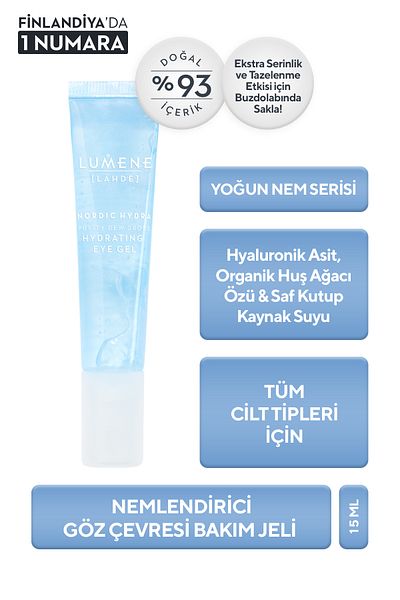 LUMENE Purifying Dew Drops Hydrating Eye Gel - Moisturizing Eye Care Gel 15 ml