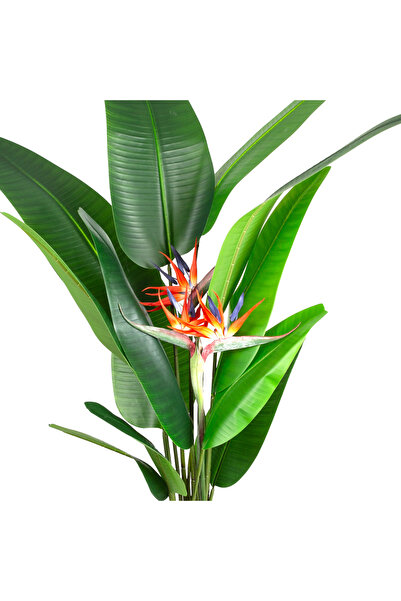 Herdekora Yapay Starliçe Ağacı Gerçek Dokulu 12 Yaprak 3 Çiçekli Yeşil-Turuncu 180 Cm.