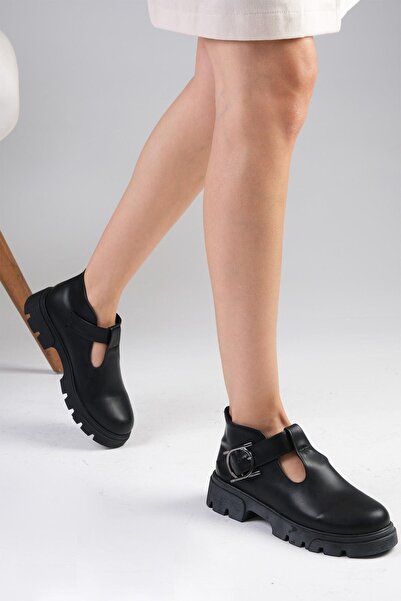 Mio Gusto Norma Μαύρο Χρώμα Χοντρό Σόλα Γυναικεία Loafer Παπούτσια