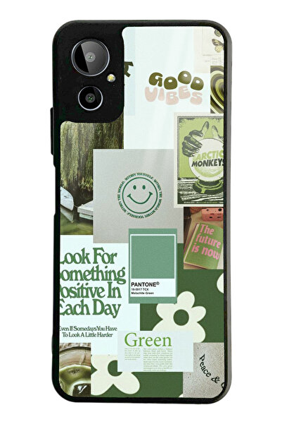 Spoyi Gm 23 SE Green Sticker Tasarımlı Glossy Telefon Kılıfı