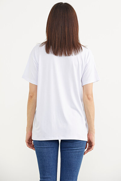 Sementa Μπλουζάκι με στάμπα από βαμβακερό χτενισμένο - Λευκό