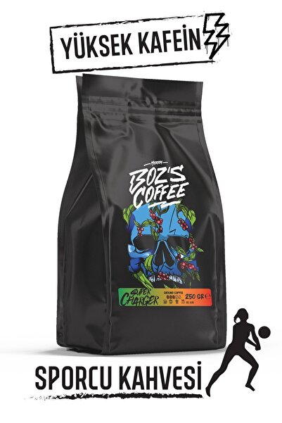 Bozs Coffee Super Charger 250 gr Yüksek Kafeinli Sporcu Kahvesi/ Öğütülmüş Fi...