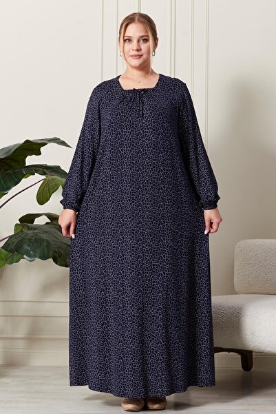 Ferace Large Size Square Collar Women's Hijab Dress