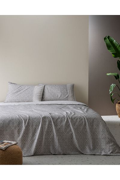 Madame Coco Σετ Παπλωματοθήκη Lavem 100% Cotton Madame Coco Crep - Γκρι