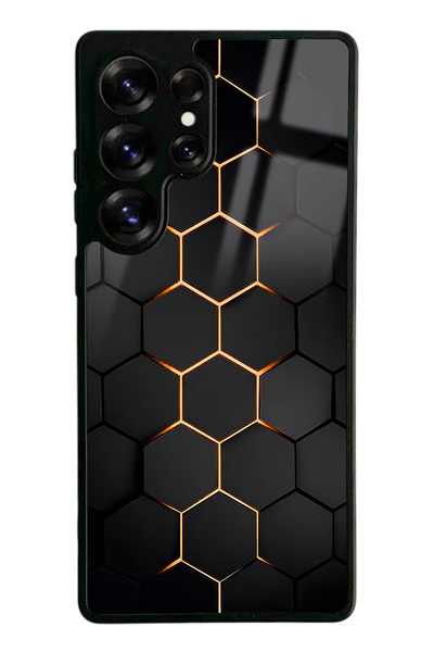 Spoyi Samsung S25 Ultra Yellow Carbon Tasarımlı Glossy Telefon Kılıfı