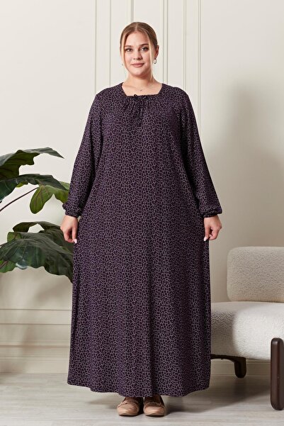 Ferace Γυναικείο φόρεμα Hijab τετράγωνο γιακά μεγάλου μεγέθους