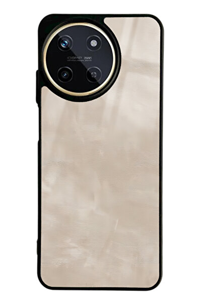 Spoyi Oppo Realme 11 Süt Kahvesi Mermer Tasarımlı Glossy Telefon Kılıfı