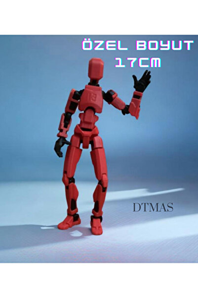 Store 17 CM Özel Boyutlu Hareketli Dummy Figür Aksiyon Robotu - Kırmızı Renk