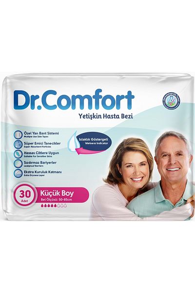 Dr.Comfort Adult Patient Diapers - Waistband, Textile Surface Size M, 120 Pieces (4Pk*30)