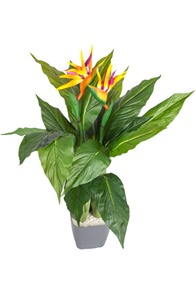 Herdekora Yapay Starliçe Çiçekli 18 Yaprak 2 Çiçekli Yeşil-Turuncu 80 Cm.