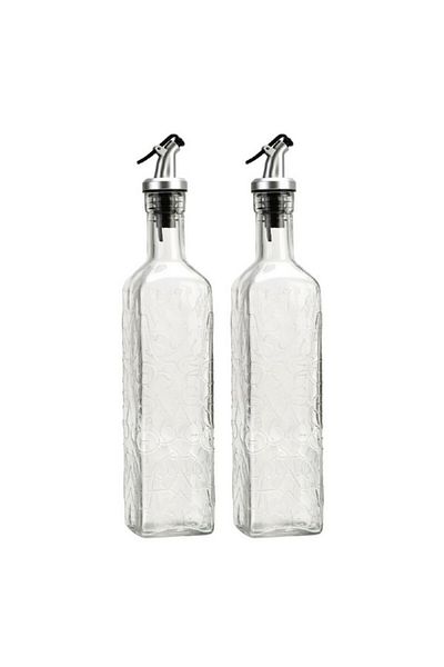 Bien Servi 2-Piece Oil and Vinegar Glass Bottle with Dispenser Nozzle