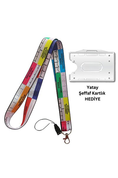 doktorbonem EKG Ritimleri Kart Askısı Yaka Kartı Boyun Askı İpi Telefon Askıs...