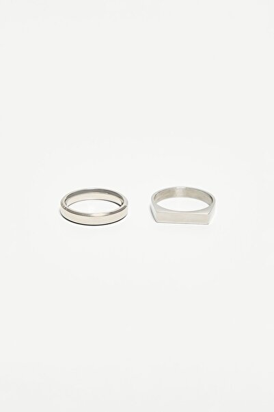 Bershka 2'li çelik yüzük seti