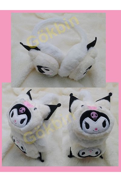 Gökbin Winter Plush Kuromi Earmuffs Gift Beanie Hat 1Pc