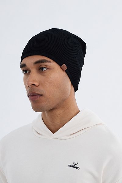 Nordbron Black Men's Knitwear Howar - Stretchy, Ribbed and Fold Winter