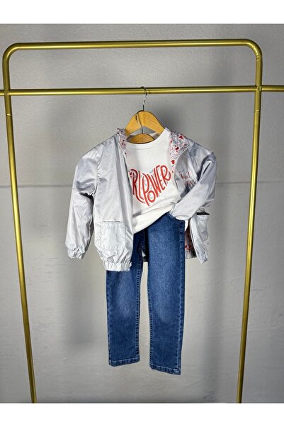 TİJK Girl's Double-Sided Wearable Jacket 3 Piece Set