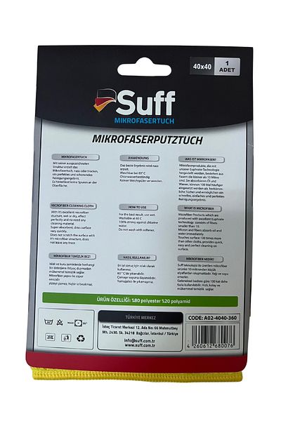 Suff Yellow Microfiber Cleaning Cloth - Rose, 40 X 40 Cm, General Purpose