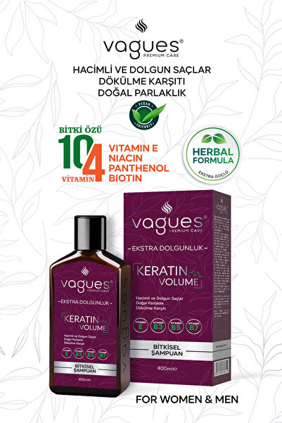 Vagues Premium Care Bitkisel Şampuan Aile Seti / Keratin Volume şampuan + Keratim Men Şampuan Extra Saç Bakımı