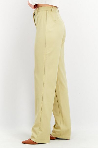 NA-KD Women Regular Fit Solid Suit Pants, Sage Green