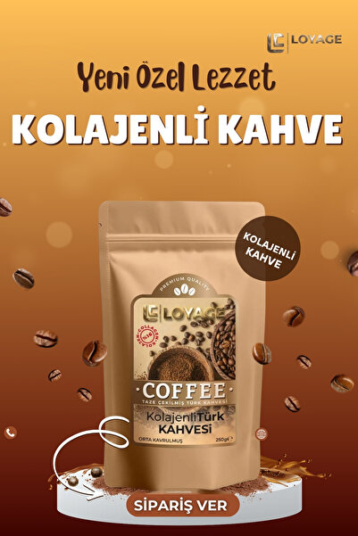 LOYAGE Kolajenli Türk Kahvesi Taze Çekilmiş Orta Kavrulmuş Kolajenli Türk Kah...