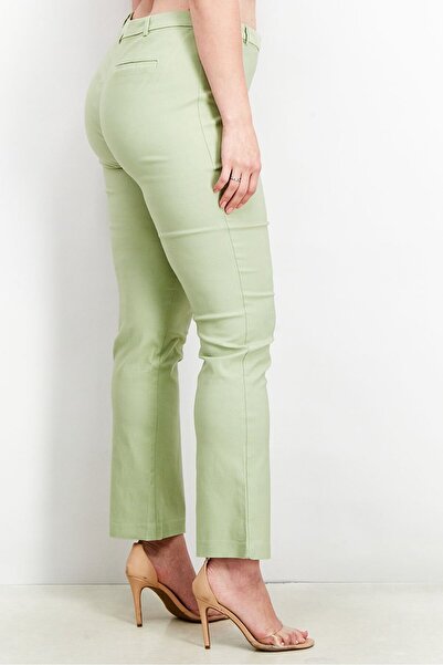 collusion Women Regular Fit Flare Leg Regular Length Plain Pants, Mint Green