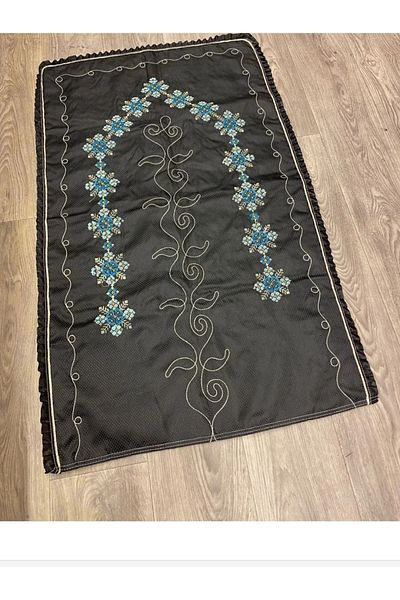 HMZ Dowery Bohçalik Etamin and Canvas Handled Cotton Prayer Mat