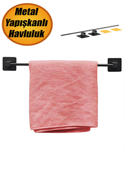 NUBLADO BRO Havluluk Yapışkanlı Metal Siyah Banyo Lavabo Mutfak Uzun Kağıt Be...