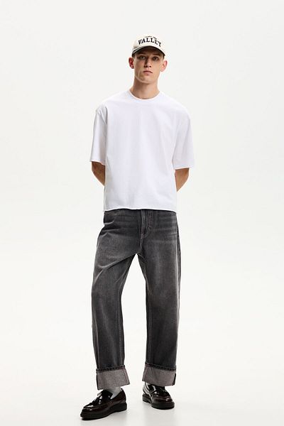 Bershka Baggy jeans with turn-up hems