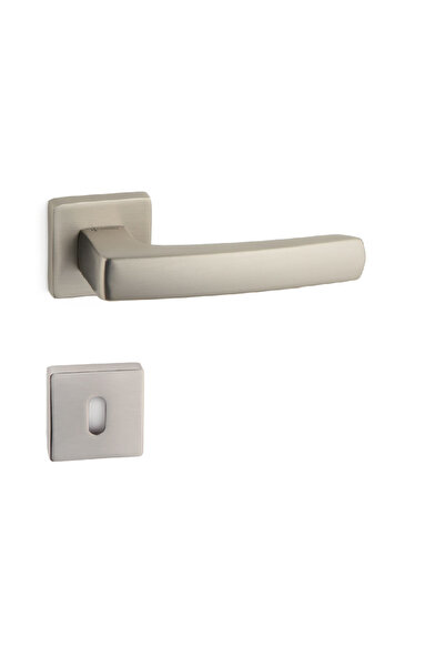 System Kale Rozetli Kapı Kolu Saten Rengi Oda Tipi Rozetli Takım Kapı Kolu